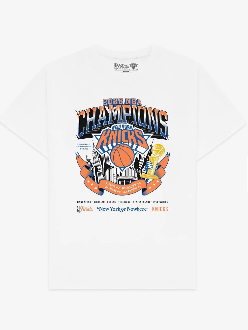 2026 Knicks Championship White Tee